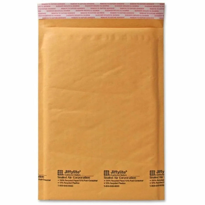 Sealed Air JiffyLite Bubble Mailers - #4 Size - Peel & Seal - Kraft - 100/Carton