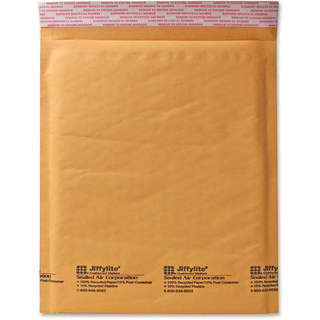 Sealed Air JiffyLite Bubble Mailers - #6 - 12 1/2’’ x 19’’ - Peel & Seal - Kraft - 50/Carton