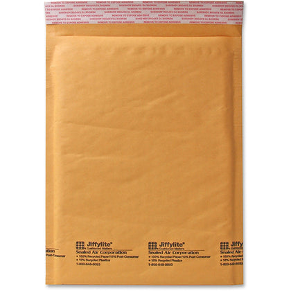 Sealed Air JiffyLite Bubble Mailers - #7 - 14 1/4’’ x 20’’ - Peel & Seal - Kraft - 50/Carton
