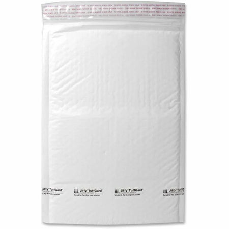 Sealed Air Tuffgard Premium Bubble Mailers - #5 - 10.5’’ x 16’’ - White Poly - 25/Carton