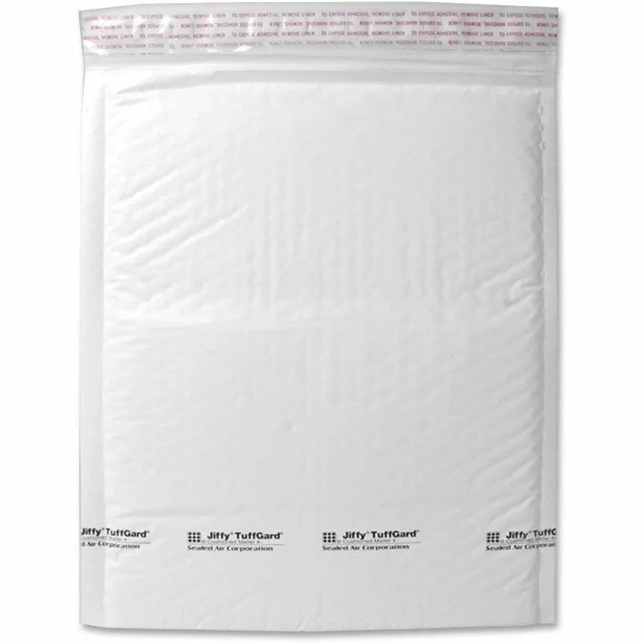 Sealed Air Tuffgard Premium Bubble Mailers - #6 - 12.5’’ x 19’’ - White Poly - 25/Carton
