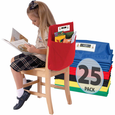 Seat Sack Classroom Pack: Durable One-Pocket Organizer for Chair & Desk Space - Storage Pouches