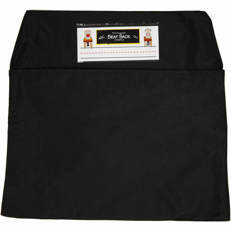 Seat Sack Classroom Pack: Organize Desk Space with Durable Washable Black Chair Pocket - 25/Pack - Storage Pouches