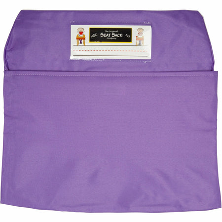 Seat Sack Classroom Pack: Purple Chair Organizer - Durable Washable Expandable - Storage Pouches