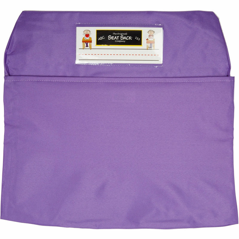 Seat Sack Classroom Pack: Purple Chair Organizer - Elastic Expandable Washable - Storage Pouches