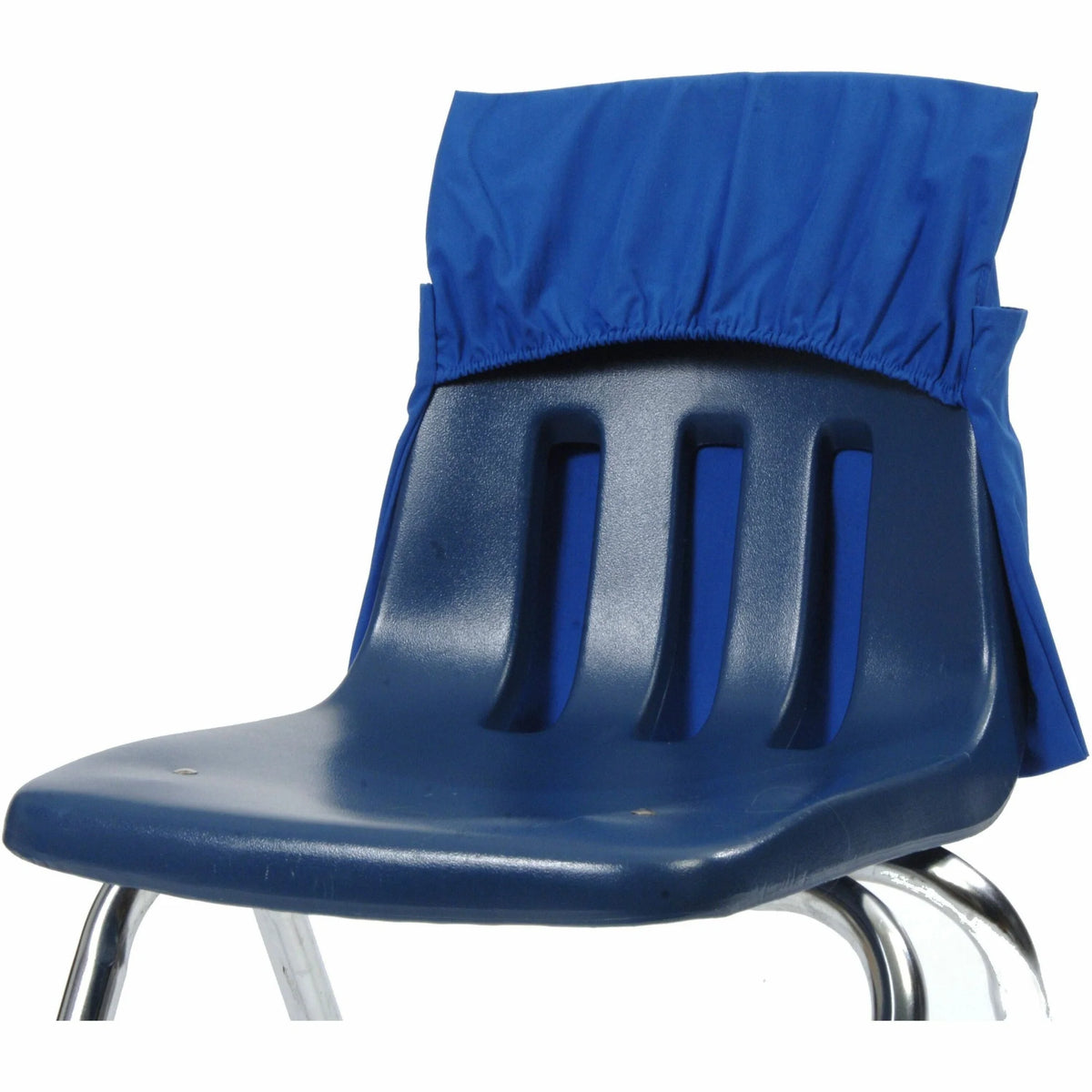Seat Sack One-Pocket Elastic Back Chair Sacks - Blue Poly Cotton - 10/Carton - Storage Pouches