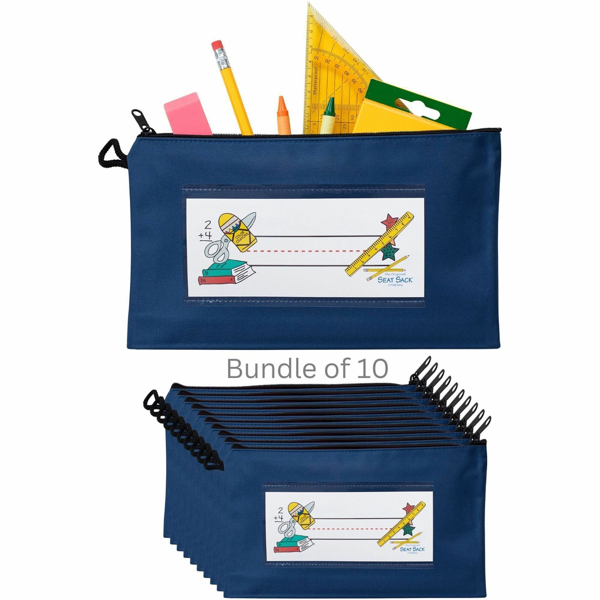 Seat Sack 10-Count Pencil Pouch with Zipper Bundle - 2000