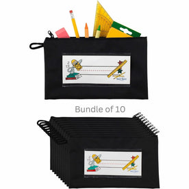 Seat Sack Pencil Pouch with Zipper Bundle - 10/Carton - Storage Pouches