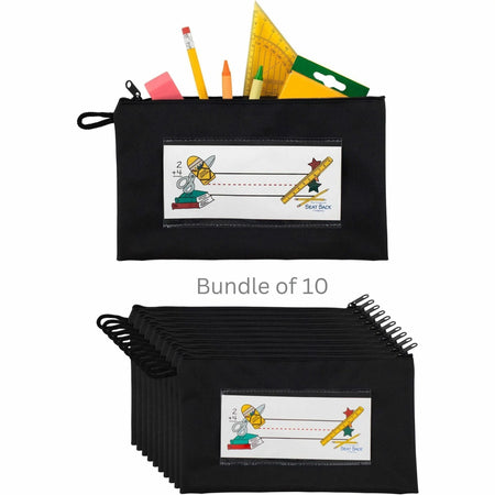 Seat Sack Pencil Pouch with Zipper Bundle - 10/Carton - Storage Pouches