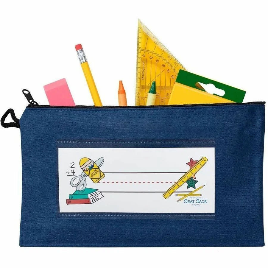 Seat Sack Pencil Pouch with Zipper Bundle - 10/Carton - Storage Pouches
