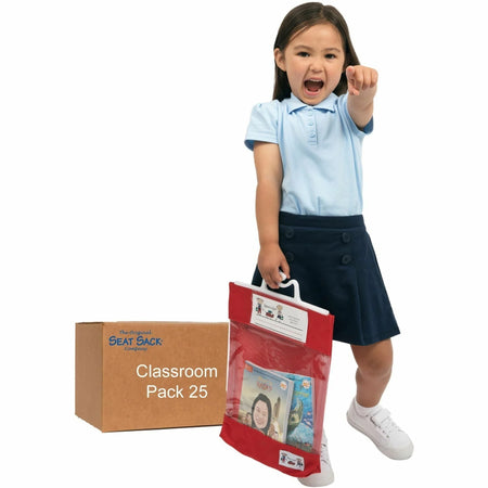 Seat Sack Read-n-Go Carrying Case: Red Book Pouch - Durable Poly Cotton Fabric - 16’’x10.5’’x2’’ - Bags