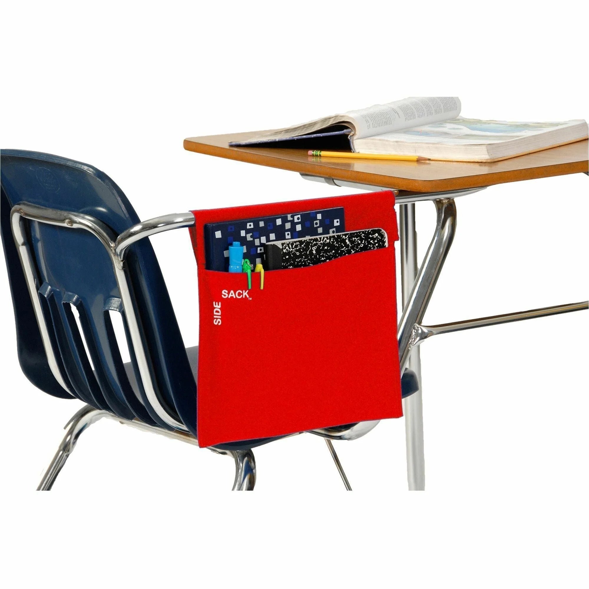 Seat Sack Side Sacks: Desk Organizer with Hook & Loop Closure - Red - Storage Pouches