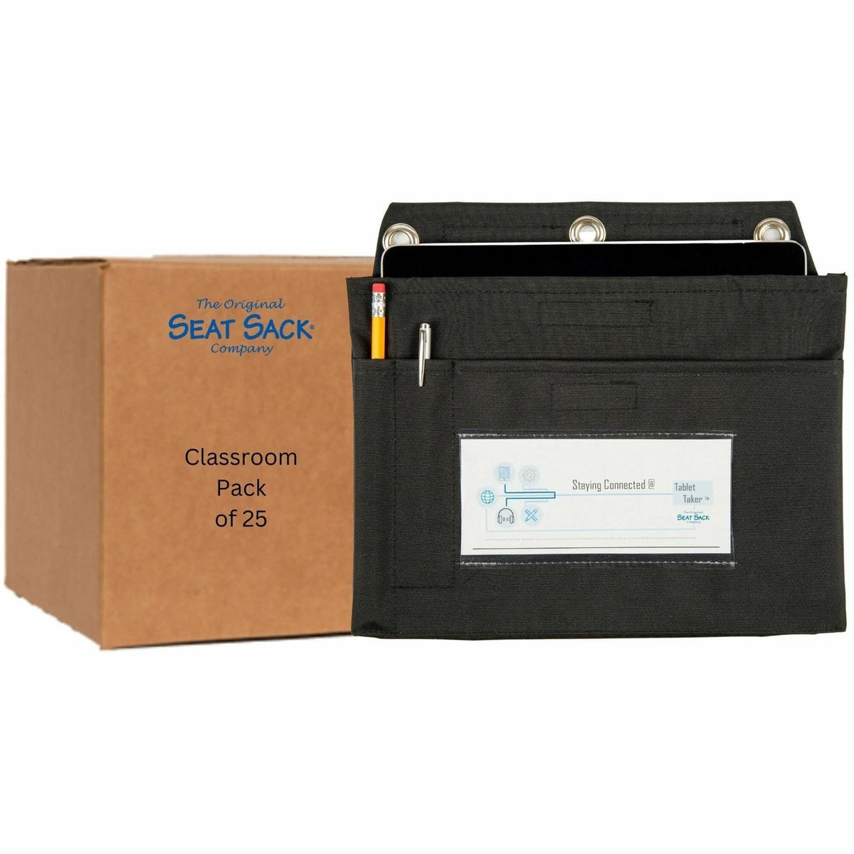 Seat Sack Tablet Taker Carrying Case - Black Chromebook Pouch - Storage Pouches
