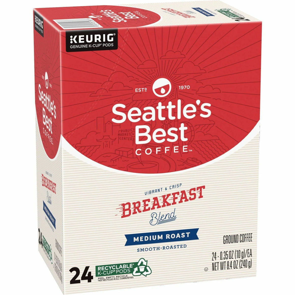 Seattle’s Best Coffee K-Cup Breakfast Blend 4 / Carton Medium for Keurig Brewer (SEA12407882CT)