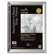 Seco Classic Snap Frame - 18’’ x 24’’ Size - Rectangle - Black - Aluminum - Silver - 1 Each - Frames & Plaques