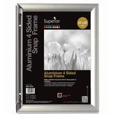 Seco Classic Snap Frame - 24’’ x 36’’ Size - Rectangle - Black - Aluminum - Silver - 1 Each - Frames & Plaques