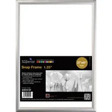 Seco Classic Snap Frame - 27’’ x 41’’ Size - Rectangle - Black - Aluminum - Silver - 1 Each - Frames & Plaques