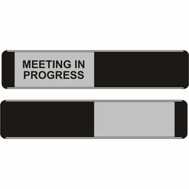 Seco Door Signs: ’Meeting In Progress’ Print - 10x2’’ - Aluminum/PVC - Signs & Nameplates