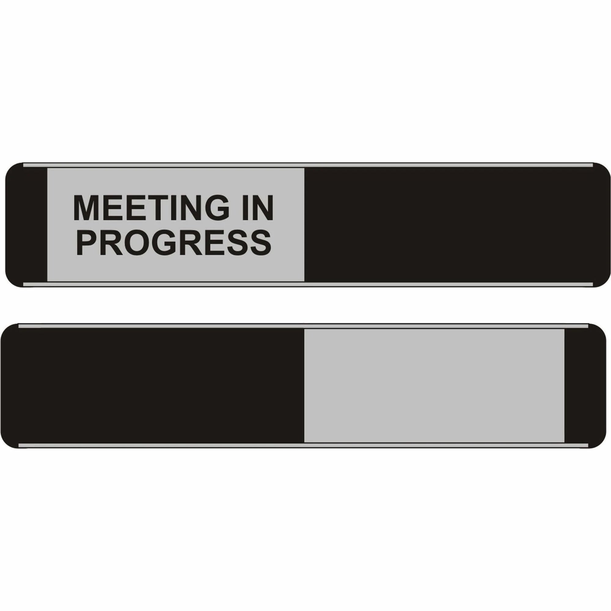 Seco Door Signs: ’Meeting In Progress’ Print - 10x2’’ - Aluminum/PVC - Signs & Nameplates