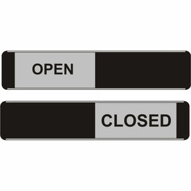 Seco Door Signs: ’Open/Closed’ Print - 10’’x2’’ - Aluminum/PVC - Multicolor - Signs & Nameplates