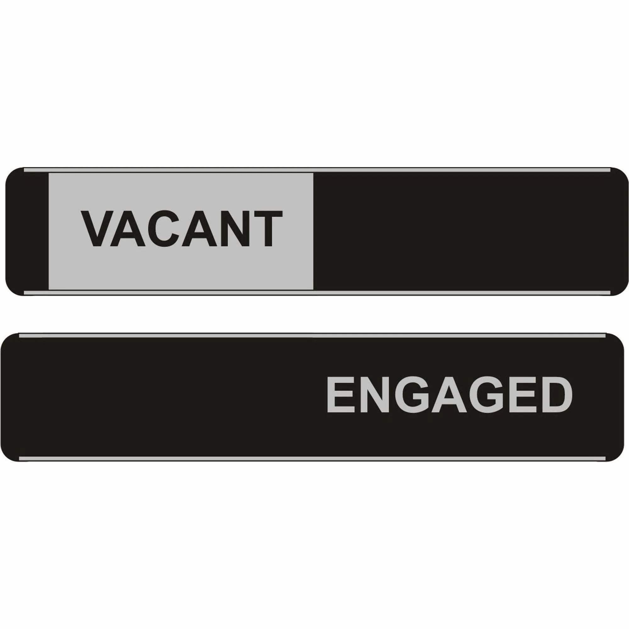Seco Door Signs: ’Vacant’ & ’Engaged’ Print - 10’’x2’’ - Door-mountable - Multicolor - Signs Nameplates