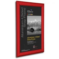 Seco Mitred Snap Frame - 11’’ x 17’’ Size - Rectangle - Durable - Aluminum - Red - 1 Each - Frames & Plaques