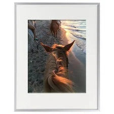 Seco Picture Frame - 11’’ x 14’’ Size - Rectangle - Vertical Horizontal - Aluminum - Silver - 1 Each - Frames & Plaques