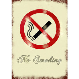 Seco Retro No Smoking Sign - Aluminum 8.5’’ x 11.3’’ - Pre-printed Rust Resistant - Signs & Nameplates