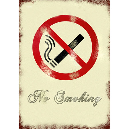 Seco Retro No Smoking Sign - Aluminum 8.5’’ x 11.3’’ - Pre-printed Rust Resistant - Signs & Nameplates