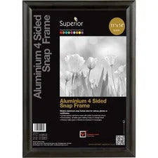 Seco Sign Holder - 11’’ Width x 14’’ Height - Rectangular Shape - Black - 1 Each - Frames & Plaques