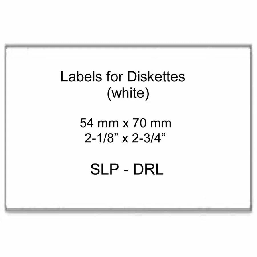 Seiko Diskette Label - 2 3/4’’ Width x 1/8’’ Length - Permanent Adhesive - Rectangle - Direct Thermal - White - Paper
