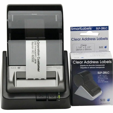 Seiko Self-adhesive Address Labels - Clear Rectangle - 130 Labels/Roll - Label Maker Supplies