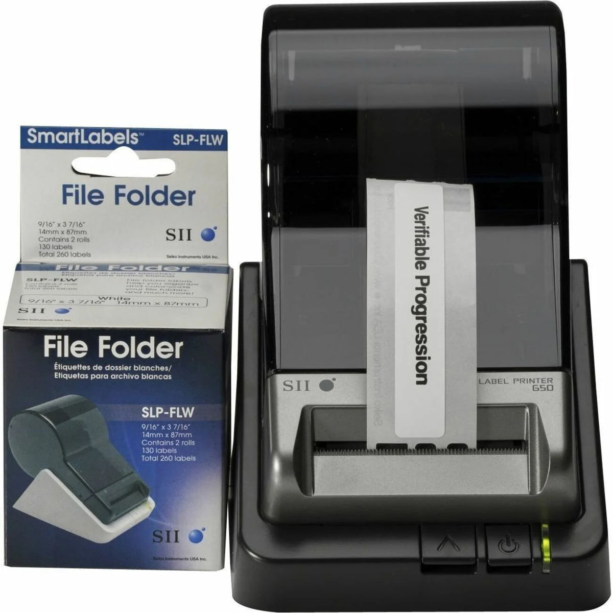 Seiko SLP-FLW File Folder Labels - High-Quality White Paper - 130 Labels/Roll - Label Tapes & Maker