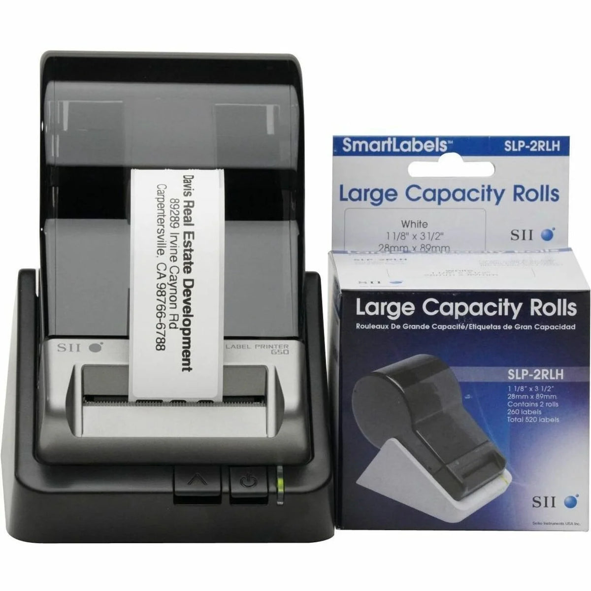 Seiko SmartLabels Large Capacity Address Label Rolls - Direct Thermal - White - 260 Labels/Roll - Maker Supplies