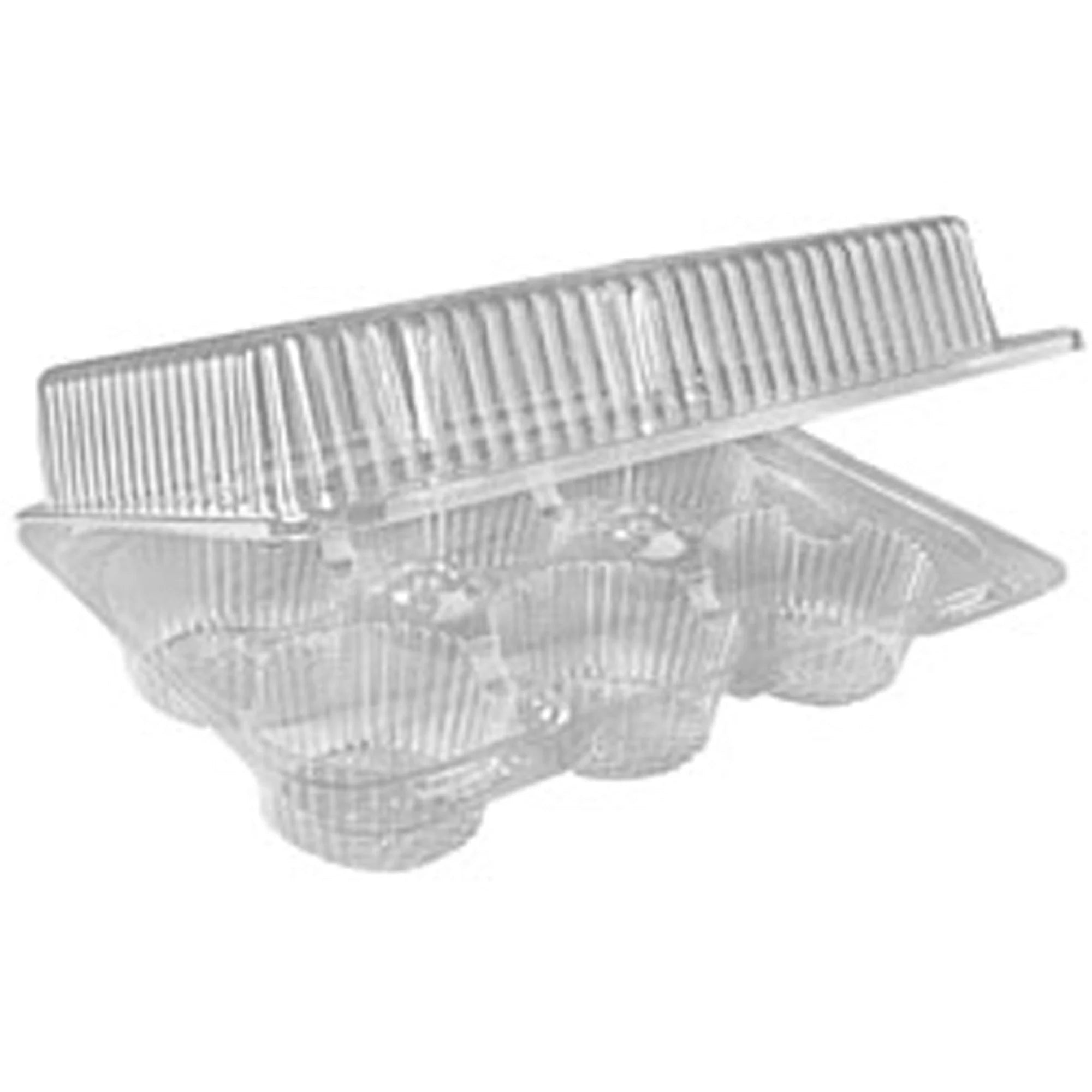 SEPG 2.5’’ Cupcake Container - Clear PET Body - 6-Count - 150/Carton - Food Storage