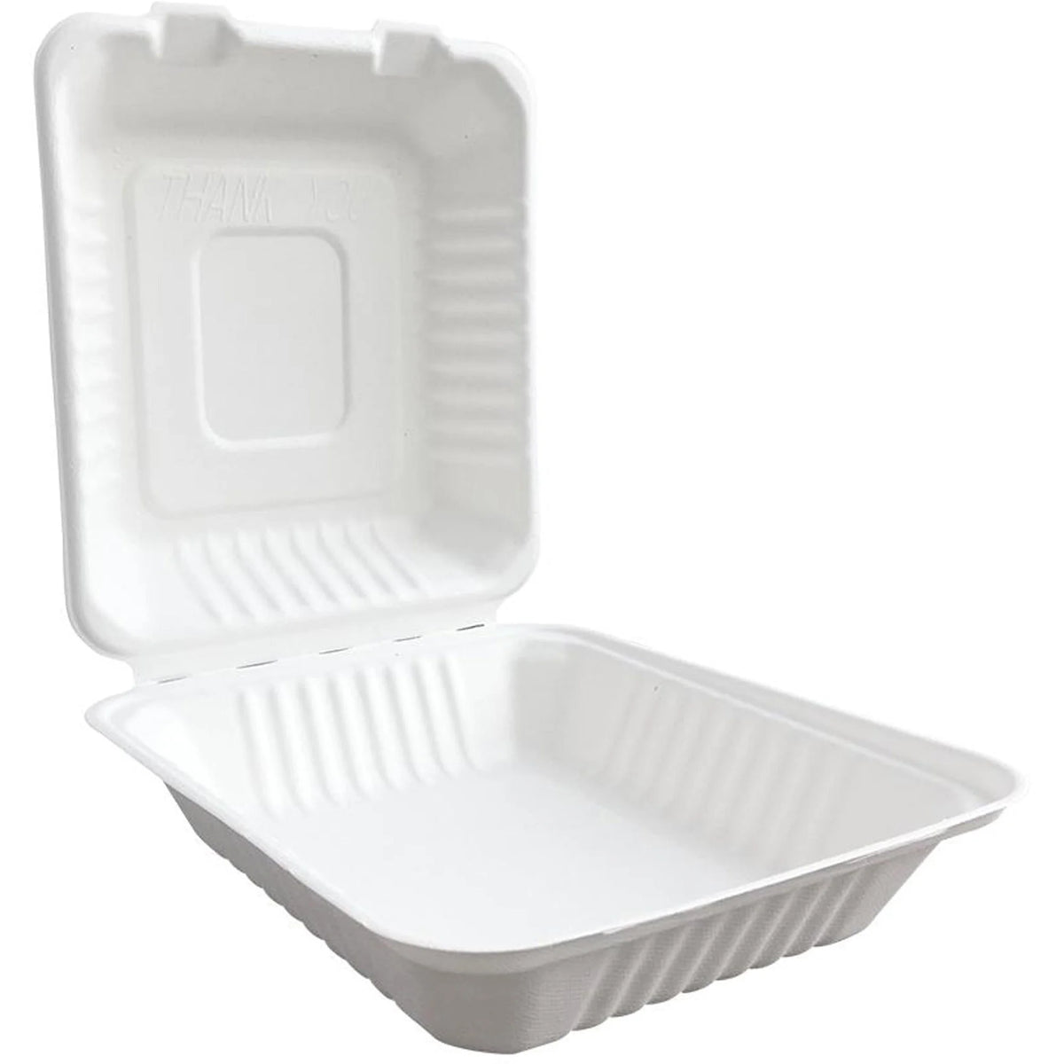 SEPG BE-FC88 Hinged Container 200 / Carton Food Sandwich Microwave Safe Bagasse Body (EGS851027) - Storage