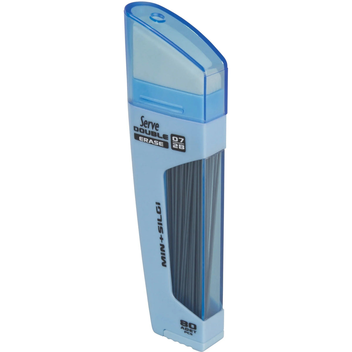 Serve Double Erase Leads & Eraser - Blue - Dual-sided Smudge-free - Refills
