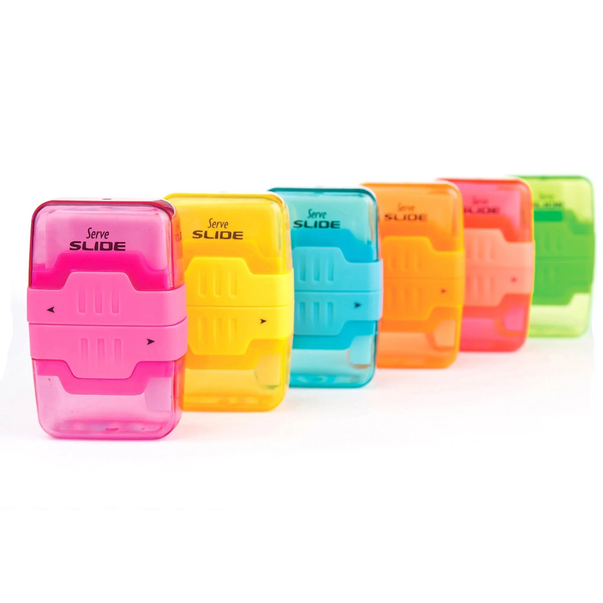 Serve Slide Eraser & Sharpener Set - Multicolor Plastic - 1 Pack - Sharpeners