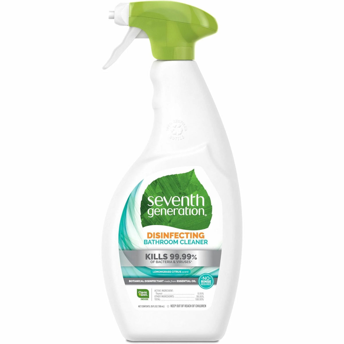 Seventh Generation Bathroom Cleaner: Lemongrass Scent Disinfectant Spray - Disinfectants