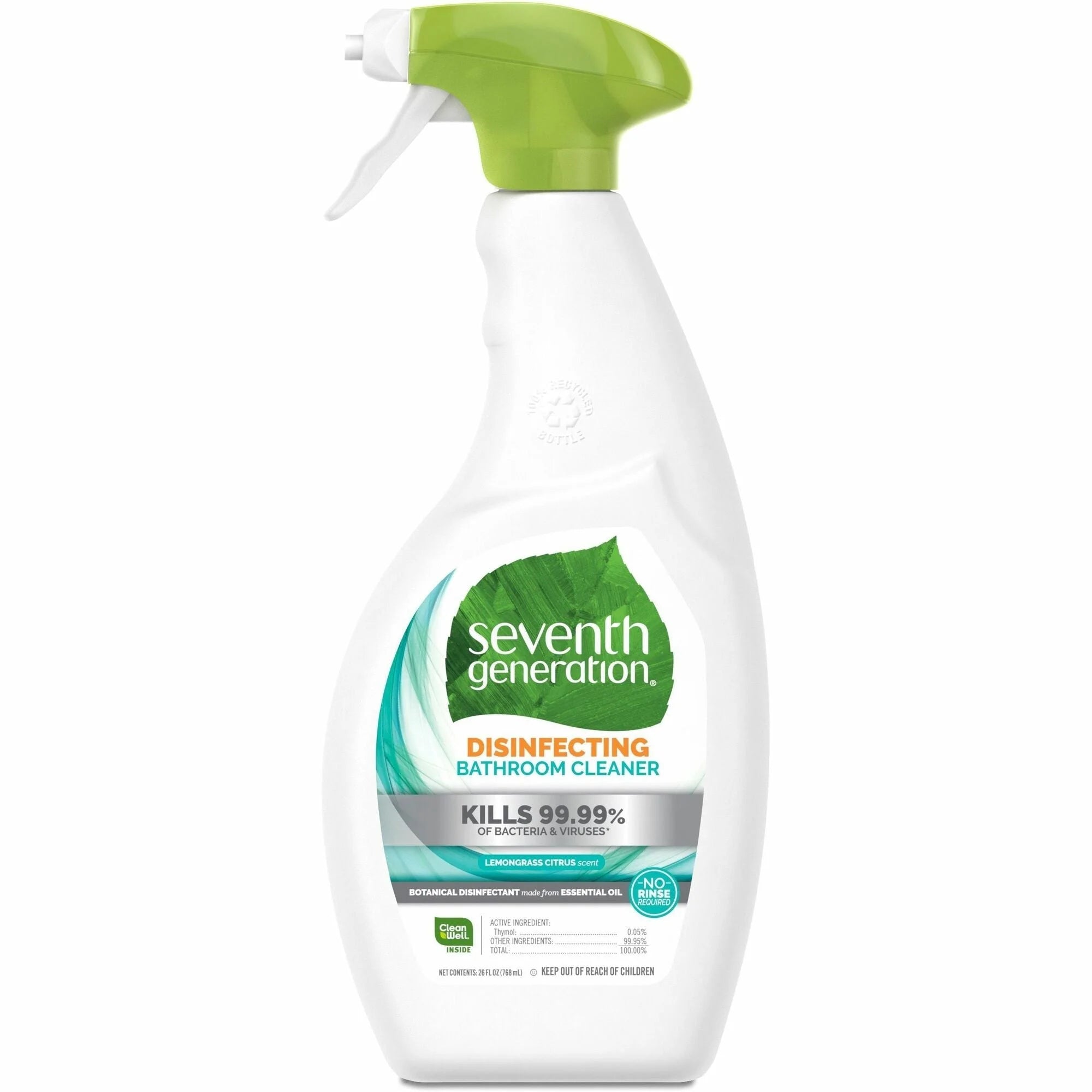 Seventh Generation Bathroom Cleaner: Lemongrass Scent Disinfectant Spray - Disinfectants
