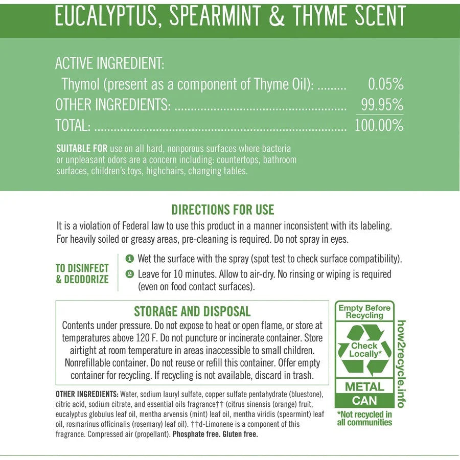 Seventh Generation Disinfectant Cleaner: Day Care 13.9 fl oz - Eucalyptus Spearmint & Thyme Scent - Disinfectants