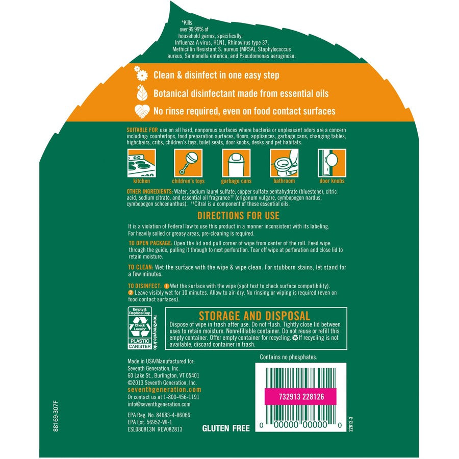Seventh Generation Disinfecting Cleaner - Rear