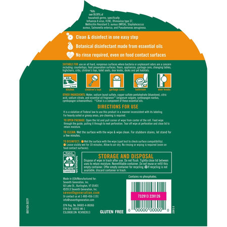 Seventh Generation Disinfecting Cleaner - Rear