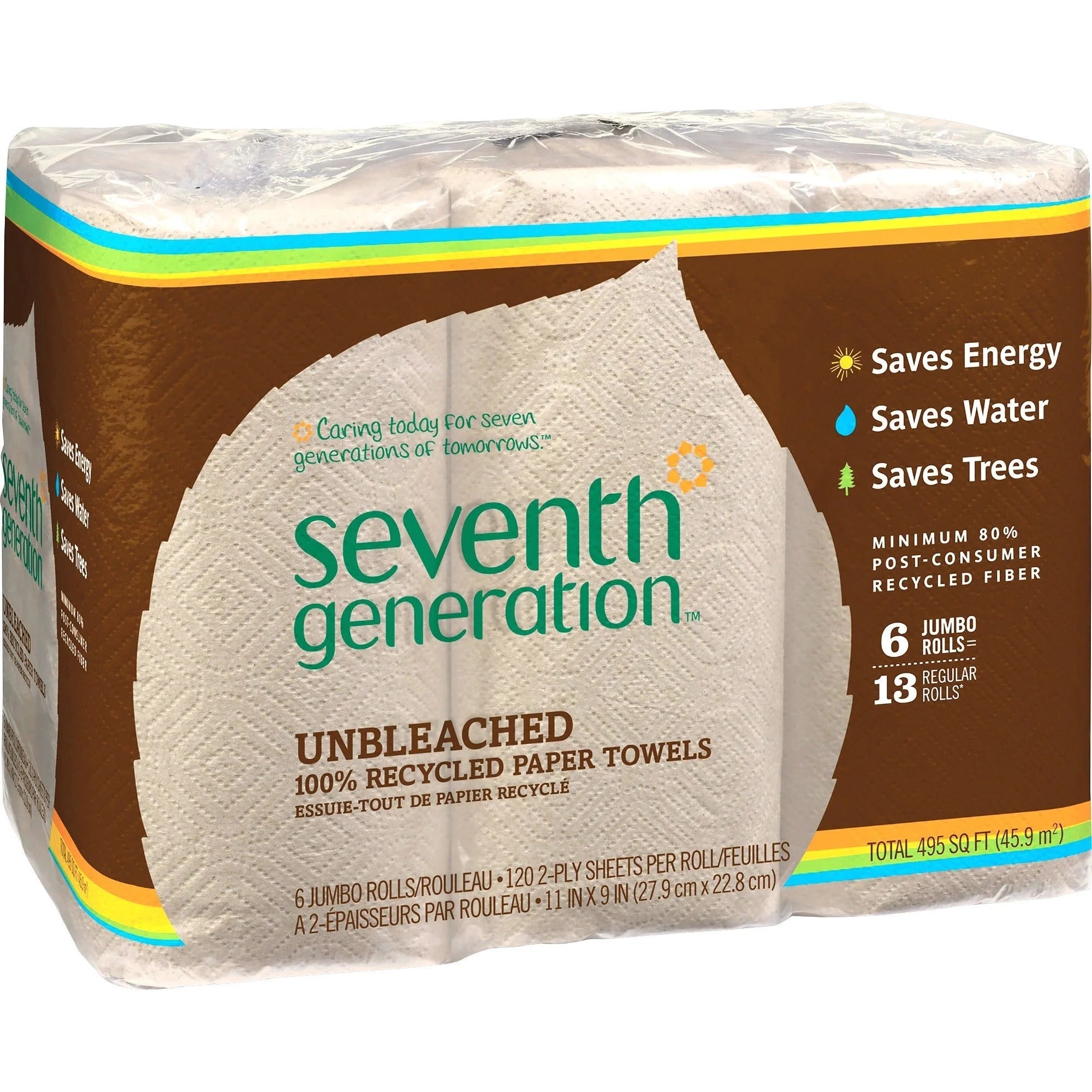 Seventh Generation Paper Towels - 100% Recycled - 2 Ply - Natural - 6 Packs