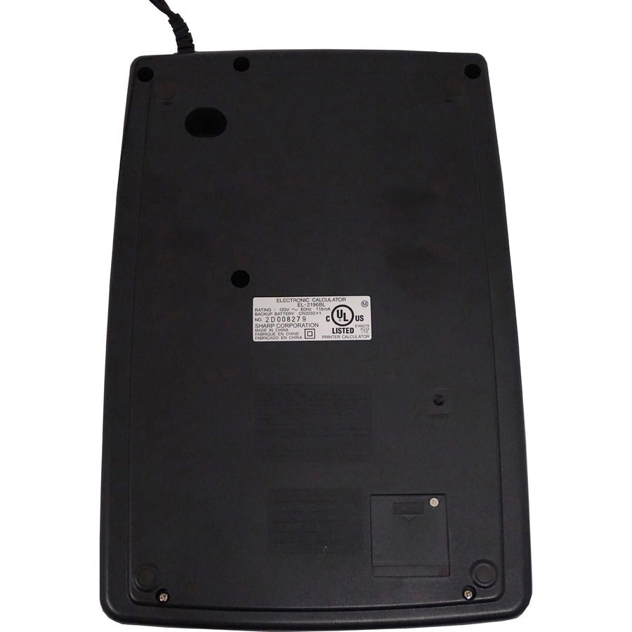 Sharp Calculators EL-2196BL 12-Digit Printing Calculator - Bottom