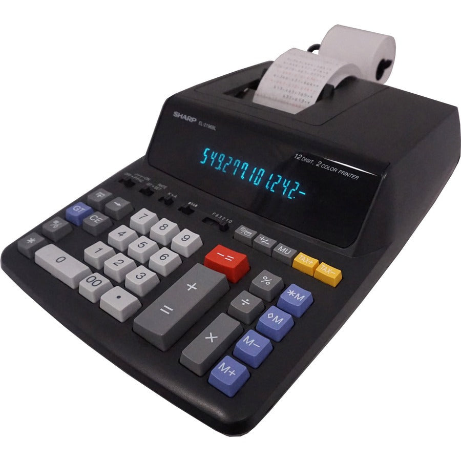 Sharp Calculators EL-2196BL 12-Digit Printing Calculator - Left