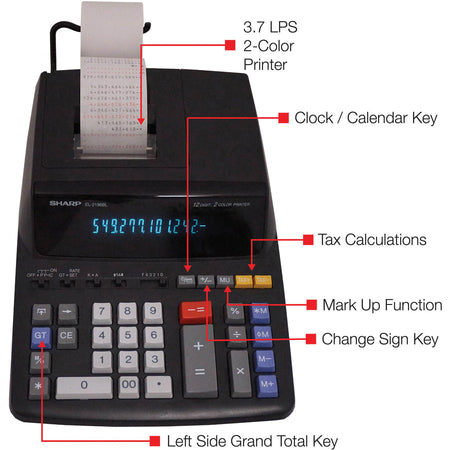 Sharp Calculators EL-2196BL 12-Digit Printing Calculator - Alternate-Image2
