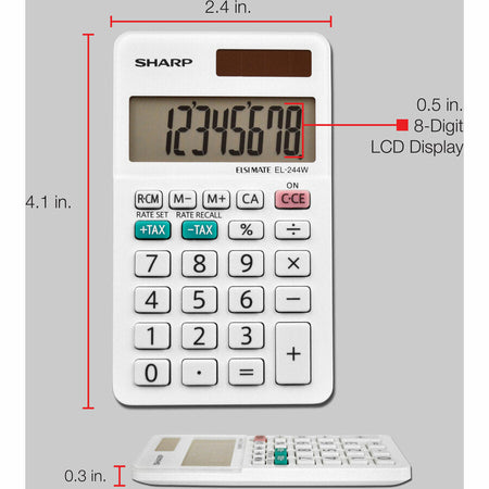 Sharp Calculators EL-244WB 8-Digit Professional Pocket Calculator - Alternate-Image2