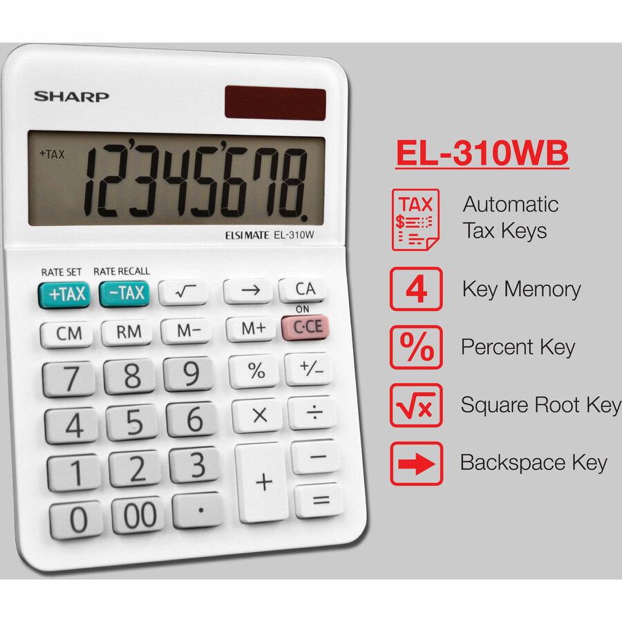 Sharp Calculators EL-310WB 8-Digit Professional Mini-Desktop Calculator - Alternate-Image2