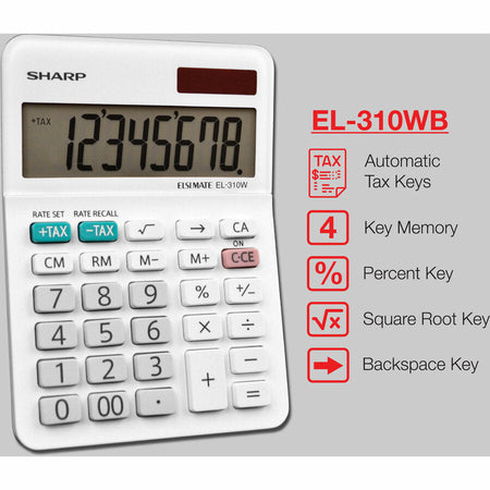 Sharp Calculators EL-310WB 8-Digit Professional Mini-Desktop Calculator - Alternate-Image2